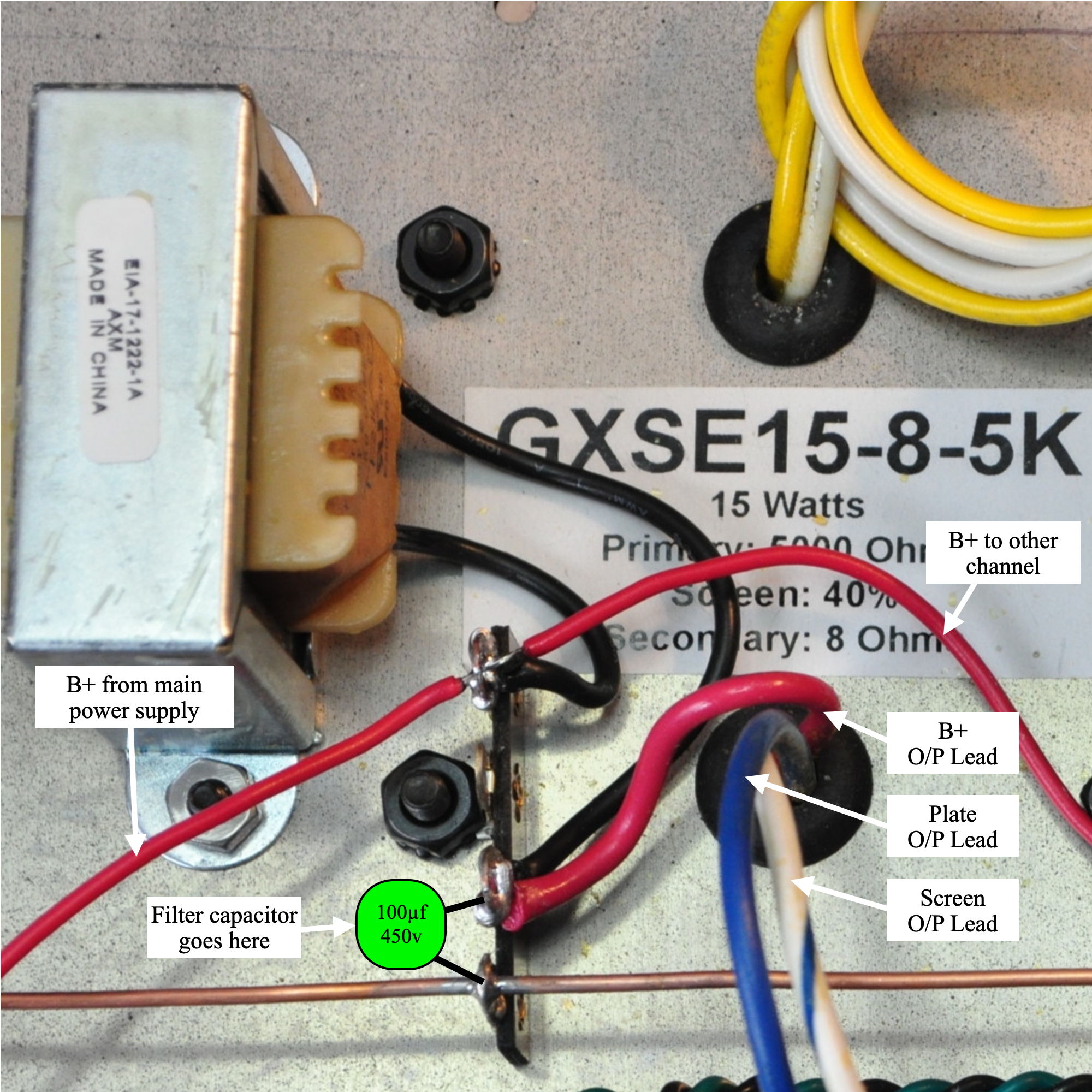 Power stage filter wiring