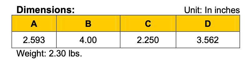 Triad C-14X Dimensions